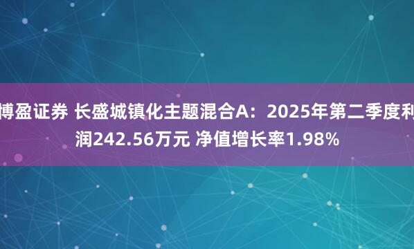 博盈证券 长盛城镇化主题混合A：2025年第二季度利润242.56万元 净值增长率1.98%